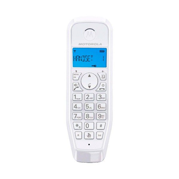 Motorola s1201 azul teléfono inalámbrico con gran pantalla retroiluminada y manos libres