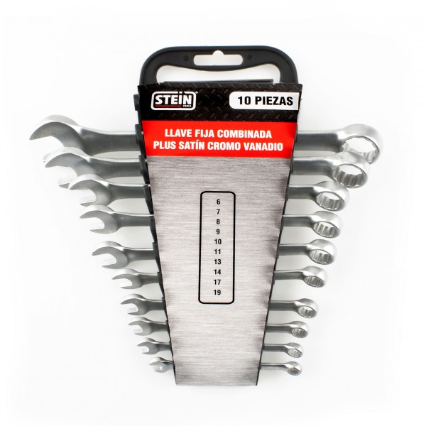 Llave fija combinada satin 10 pc.