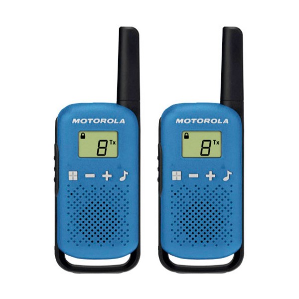 Motorola talkabout t42 azul walkie talkies 4km 16 canales pantalla lcd