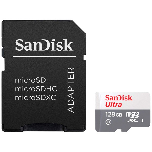 Sandisk tarjeta de memoria microsd xc uhs-i clase 10 de 128gb 80mb/s + adaptador