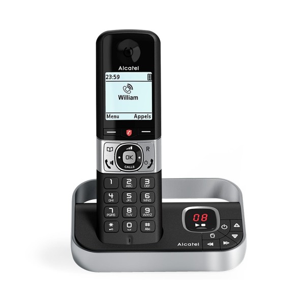 Alcatel f890 teléfono fijo inalámbrico negro-plata