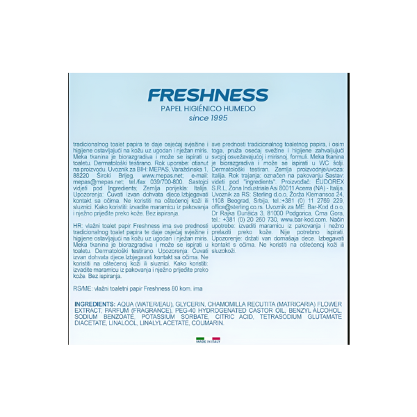 Freshness Toallitas WC  80 u