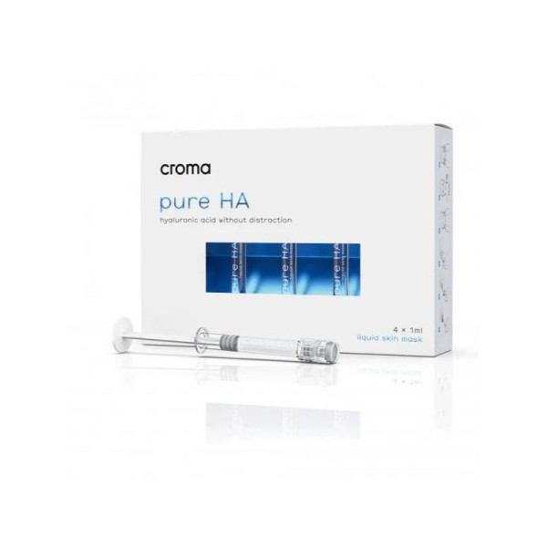 Croma Pure HA 4 Mascarillas – Hidratación Intensiva con Ácido Hialurónico Puro de Grado Farmacéutico